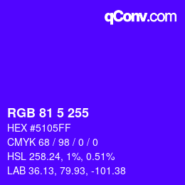 Color code: RGB 81 5 255 | qconv.com