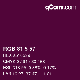 Color code: RGB 81 5 57 | qconv.com