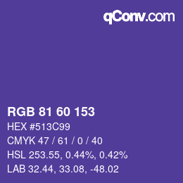 颜色代码: RGB 81 60 153 | qconv.com