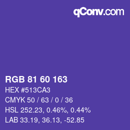 Color code: RGB 81 60 163 | qconv.com