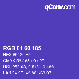 Código de color: RGB 81 60 185 | qconv.com