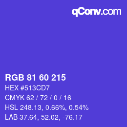 カラーコード: RGB 81 60 215 | qconv.com