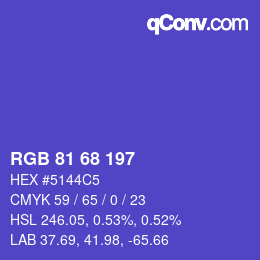 Color code: RGB 81 68 197 | qconv.com