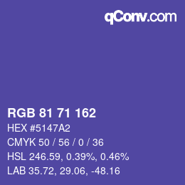 Color code: RGB 81 71 162 | qconv.com