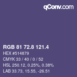 カラーコード: RGB 81 72.8 121.4 | qconv.com