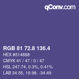 カラーコード: RGB 81 72.8 136.4 | qconv.com