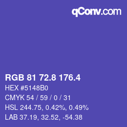 カラーコード: RGB 81 72.8 176.4 | qconv.com
