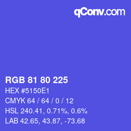Color code: RGB 81 80 225 | qconv.com