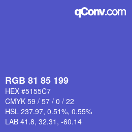 Color code: RGB 81 85 199 | qconv.com