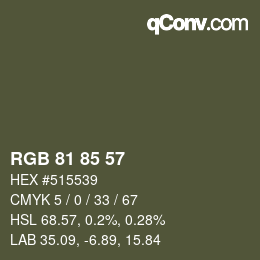 Farbcode: RGB 81 85 57 | qconv.com