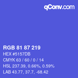 颜色代码: RGB 81 87 219 | qconv.com