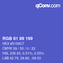 Color code: RGB 81 89 199 | qconv.com