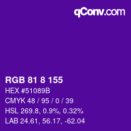 Color code: RGB 81 8 155 | qconv.com