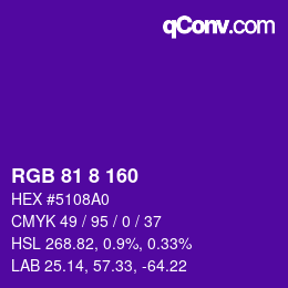 Color code: RGB 81 8 160 | qconv.com