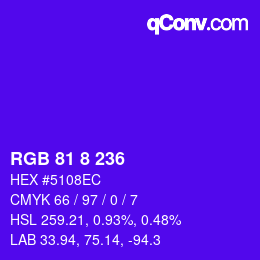 Color code: RGB 81 8 236 | qconv.com
