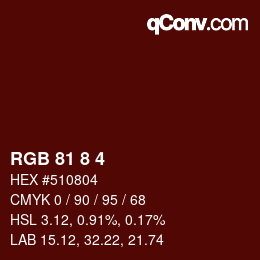 カラーコード: RGB 81 8 4 | qconv.com
