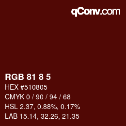 カラーコード: RGB 81 8 5 | qconv.com