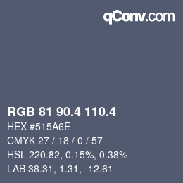 カラーコード: RGB 81 90.4 110.4 | qconv.com