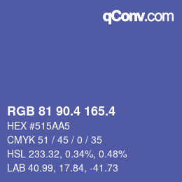 カラーコード: RGB 81 90.4 165.4 | qconv.com