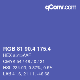 カラーコード: RGB 81 90.4 175.4 | qconv.com