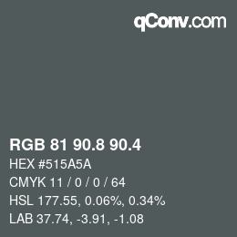 カラーコード: RGB 81 90.8 90.4 | qconv.com