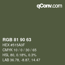 Farbcode: RGB 81 90 63 | qconv.com
