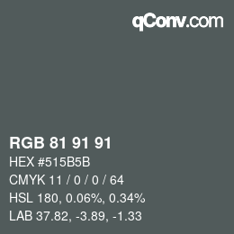 Color code: RGB 81 91 91 | qconv.com