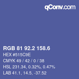 カラーコード: RGB 81 92.2 158.6 | qconv.com