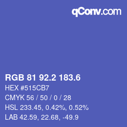 カラーコード: RGB 81 92.2 183.6 | qconv.com