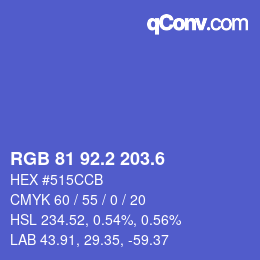 カラーコード: RGB 81 92.2 203.6 | qconv.com