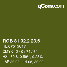 カラーコード: RGB 81 92.2 23.6 | qconv.com