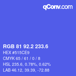 カラーコード: RGB 81 92.2 233.6 | qconv.com