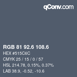 カラーコード: RGB 81 92.6 108.6 | qconv.com