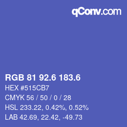 カラーコード: RGB 81 92.6 183.6 | qconv.com