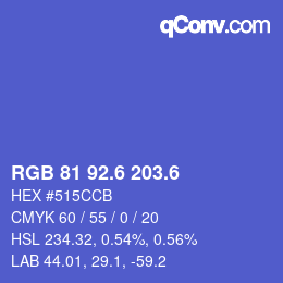 カラーコード: RGB 81 92.6 203.6 | qconv.com