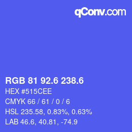 カラーコード: RGB 81 92.6 238.6 | qconv.com