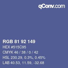 Color code: RGB 81 92 149 | qconv.com