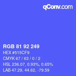 カラーコード: RGB 81 92 249 | qconv.com