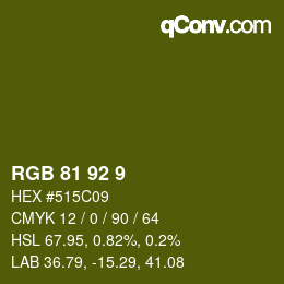 カラーコード: RGB 81 92 9 | qconv.com