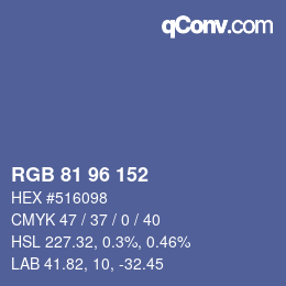 Color code: RGB 81 96 152 | qconv.com