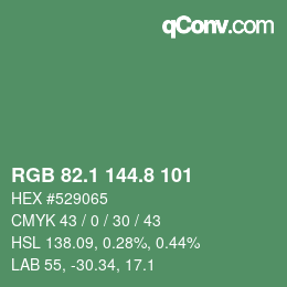 Color code: RGB 82.1 144.8 101 | qconv.com