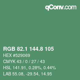 Farbcode: RGB 82.1 144.8 105 | qconv.com