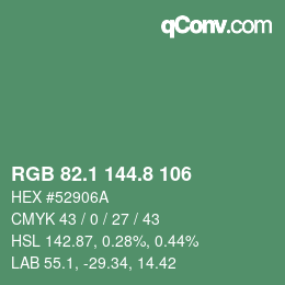 Farbcode: RGB 82.1 144.8 106 | qconv.com