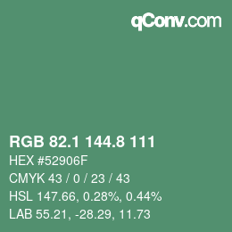 Color code: RGB 82.1 144.8 111 | qconv.com