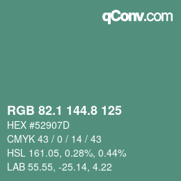 Color code: RGB 82.1 144.8 125 | qconv.com