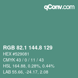Color code: RGB 82.1 144.8 129 | qconv.com