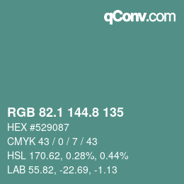 Color code: RGB 82.1 144.8 135 | qconv.com