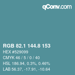 Color code: RGB 82.1 144.8 153 | qconv.com