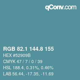 Color code: RGB 82.1 144.8 155 | qconv.com
