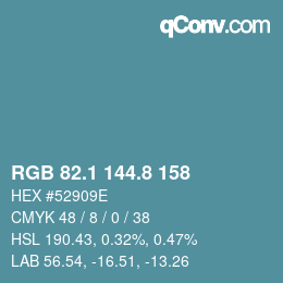 Color code: RGB 82.1 144.8 158 | qconv.com